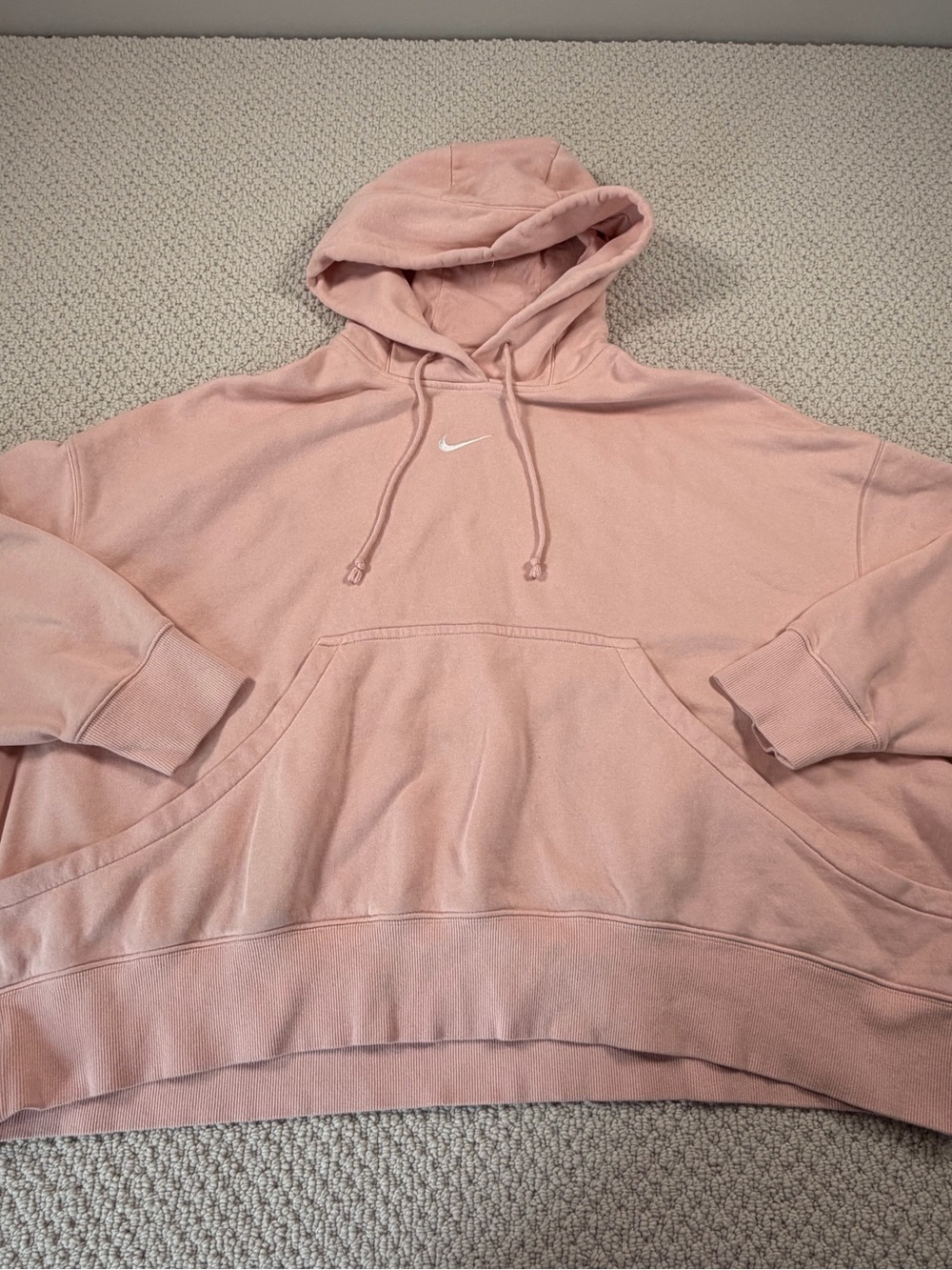 Nike Peach Oversized Hooded Fleece Pullover